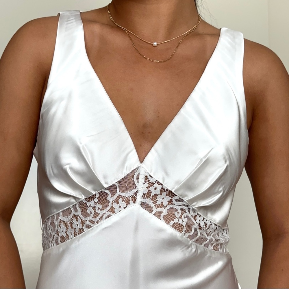 Lace Mini Dress | Size S in White | Cocktail, Semi Formal Dress by Lioness